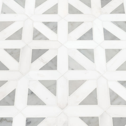 BIANCO DOLOMITE GEOMETRICA MOSAIC