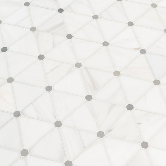 BIANCO DOLOMITE PINWHEEL MOSAIC