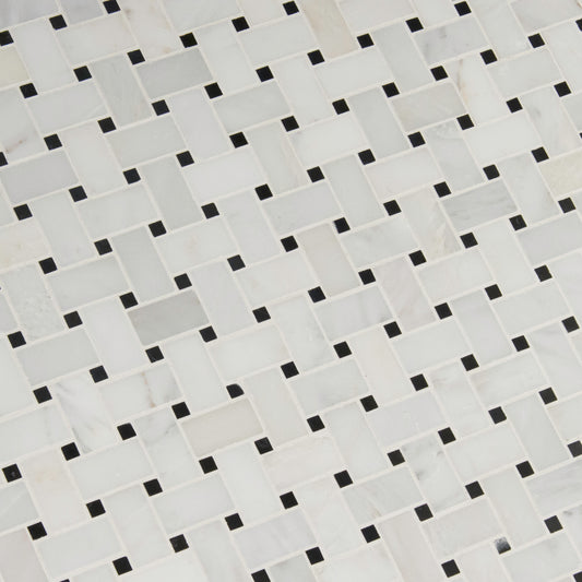 GREECIAN WHITE BASKETWEAVE MOSAIC