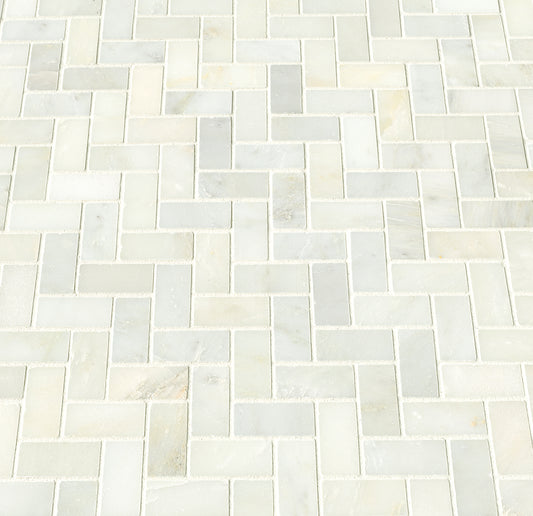 GREECIAN WHITE HERRINGBONE MOSAIC
