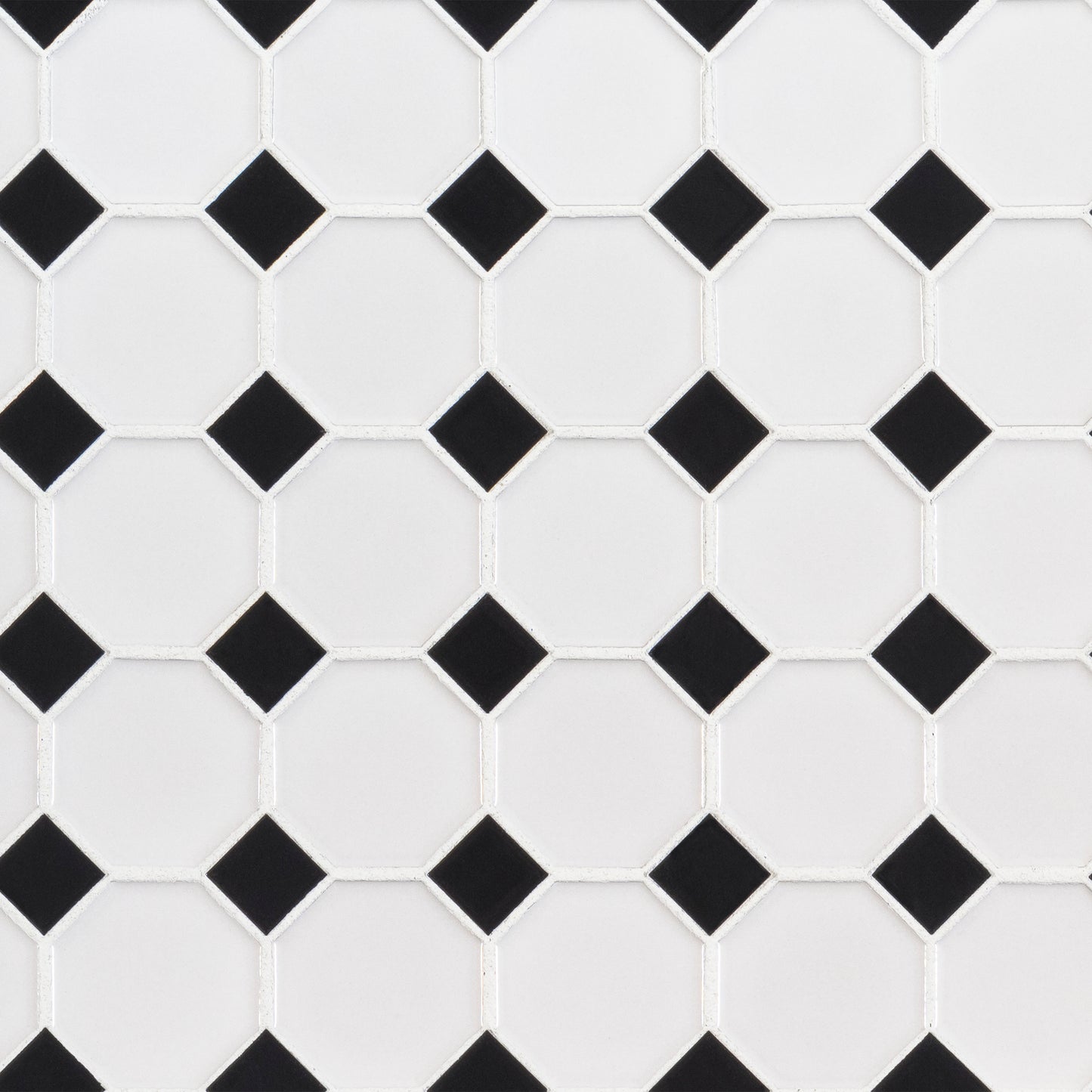 WHITE AND BLACK GLOSSY OCTAGON 6MM