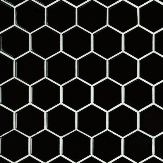 BLACK 2" HEXAGON GLOSSY