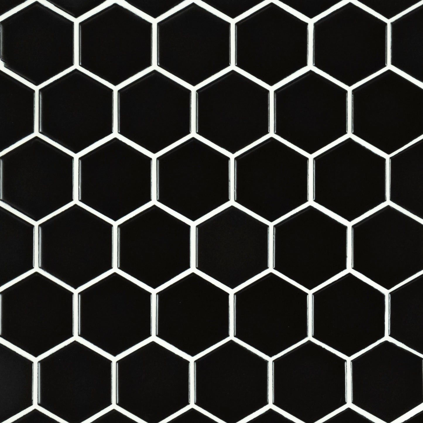 BLACK 2" HEXAGON MATTE