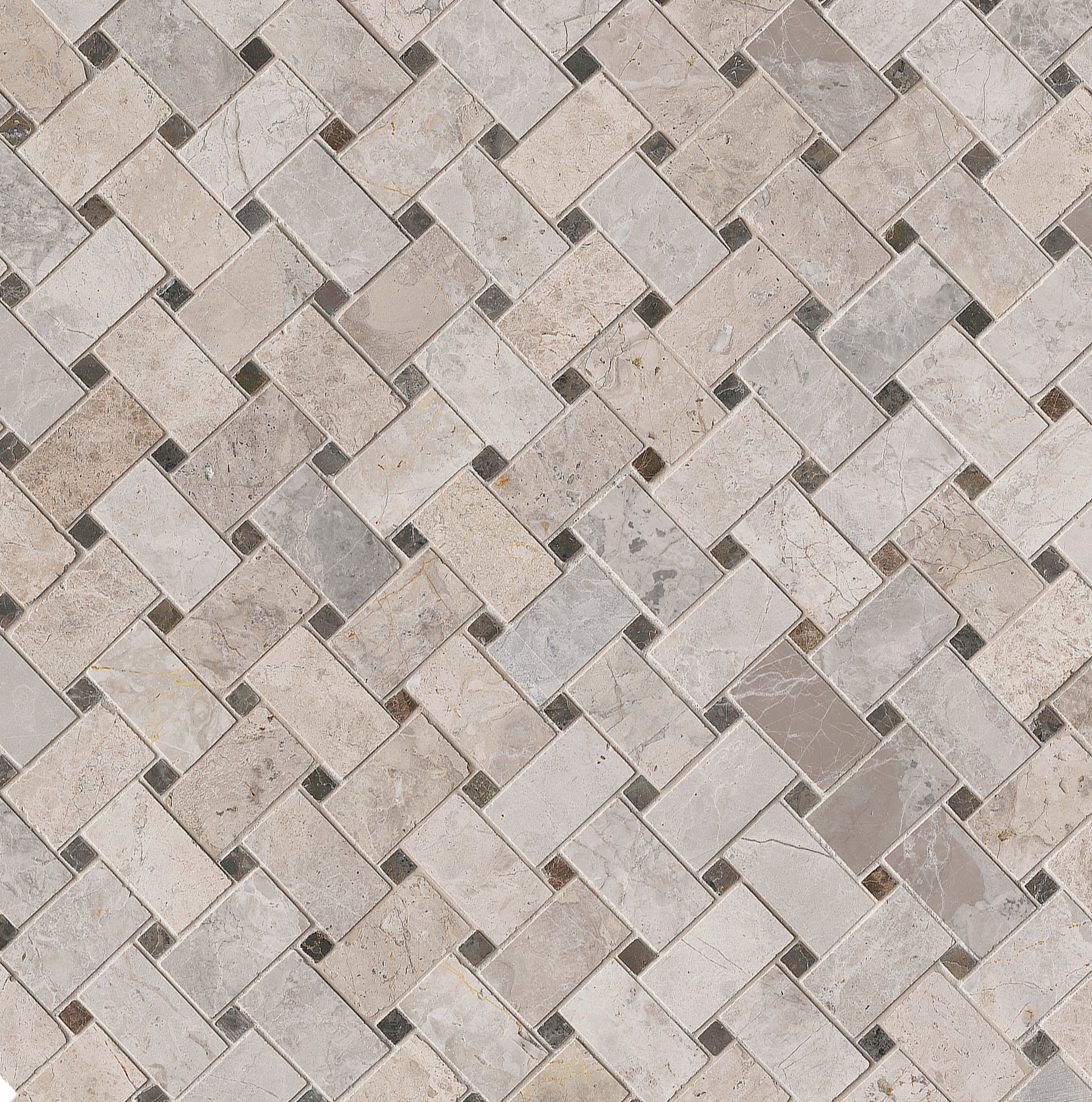 TUNDRA GRAY BASKET WEAVE MOSAIC